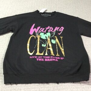 Wu-Tang Clan Black Distressed Crew Neck Sweatshirt Size M